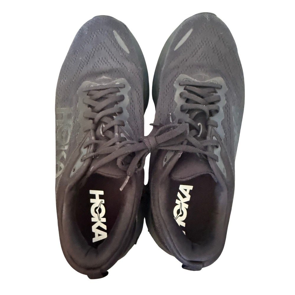 Hoka Bondi 8 Womens 11D Wide Running Shoes Triple Black Sneakers comfort cushion - Picture 4 of 7